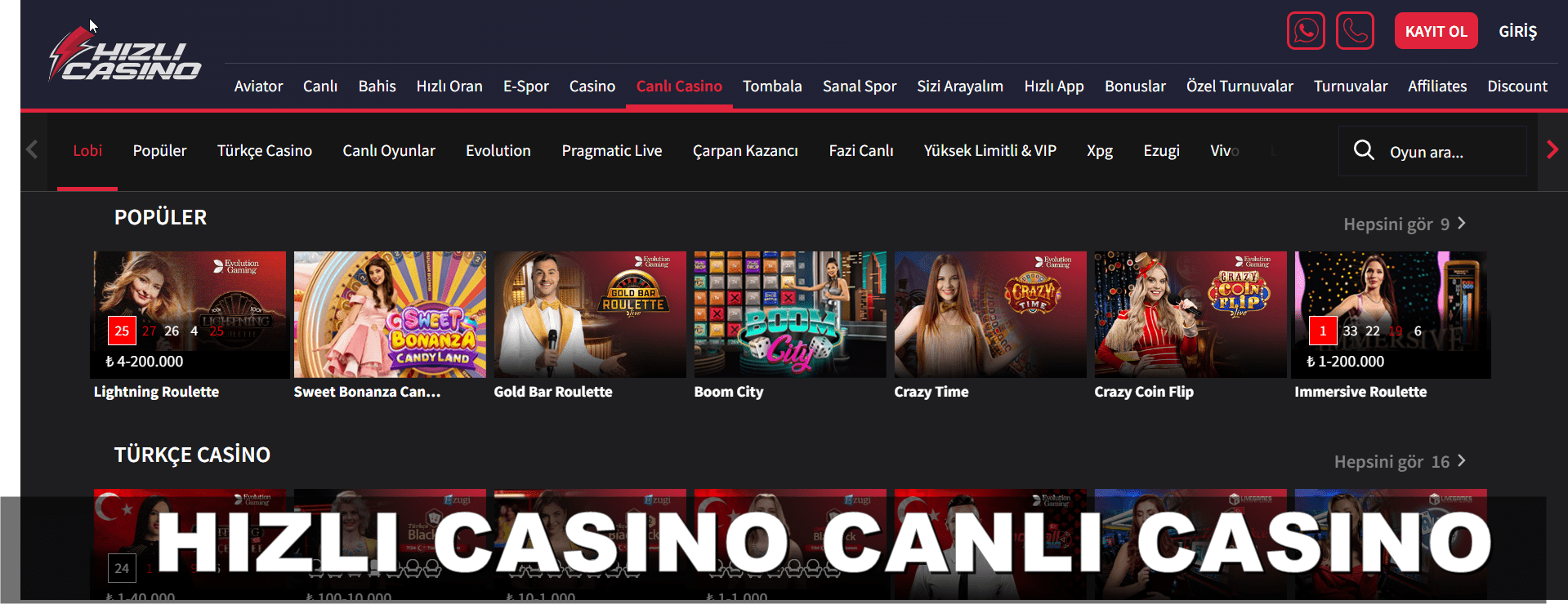 hizlicasino canli casino